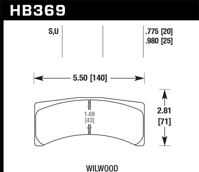 Pastillas de freno Hawk Wilwood Integra LP 9725 Racing DTC-70