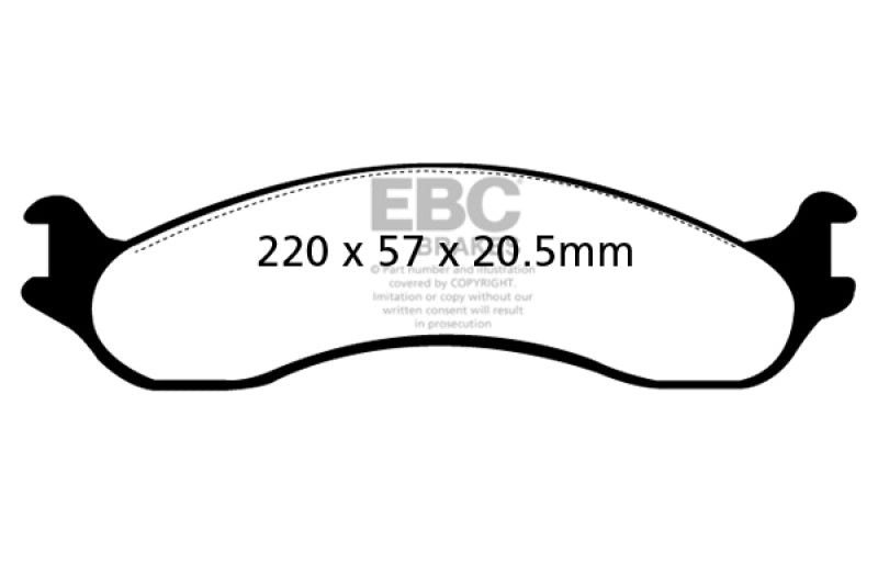 EBC 98-03 Dodge B250 B2500 Cargo 2500 Van 3/4 toneladas Pastillas de freno delanteras Yellowstuff