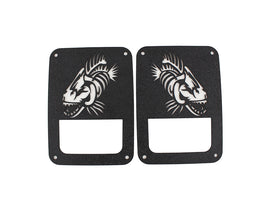 Fishbone Offroad 07-18 Jeep Wrangler JK - Cubiertas de luces traseras con pintura en polvo texturizada negra