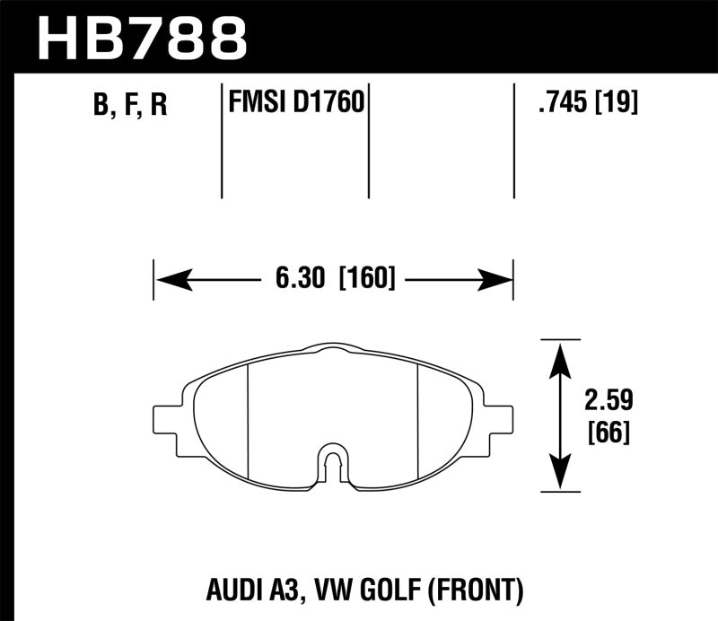 Hawk 15-17 VW Golf / Audi A3/A3 Quattro Performance Pastillas de freno delanteras de cerámica para calle
