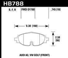 Cargar imagen en el visor de la galería, Hawk 15-17 VW Golf / Audi A3/A3 Quattro Performance Pastillas de freno delanteras de cerámica para calle