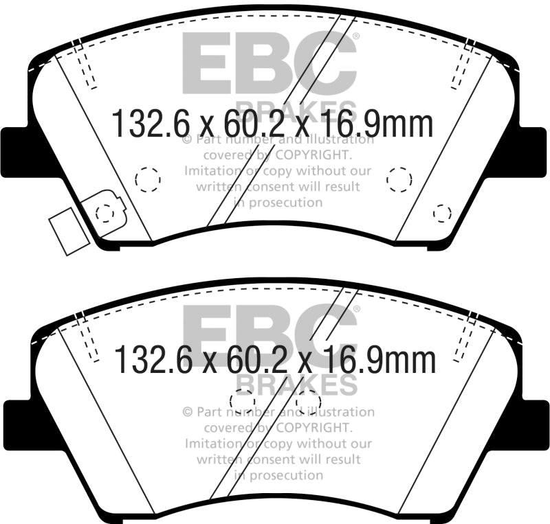 EBC 2017+ Hyundai Elantra 1.4L Turbo Redstuff Pastillas de freno delanteras
