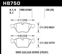 Cargar imagen en el visor de la galería, Pastillas de freno delanteras Hawk 13-14 BMW 528i / 528i xDrive HPS 5.0