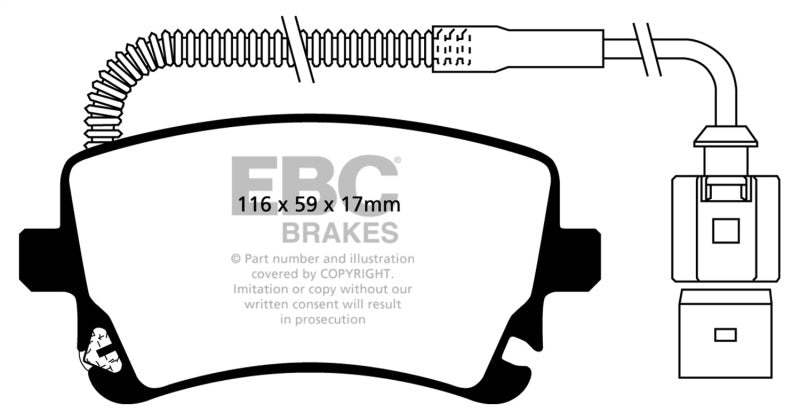 EBC 06-09 Audi RS4 4.2 (rotores de hierro fundido) Pastillas de freno traseras Bluestuff