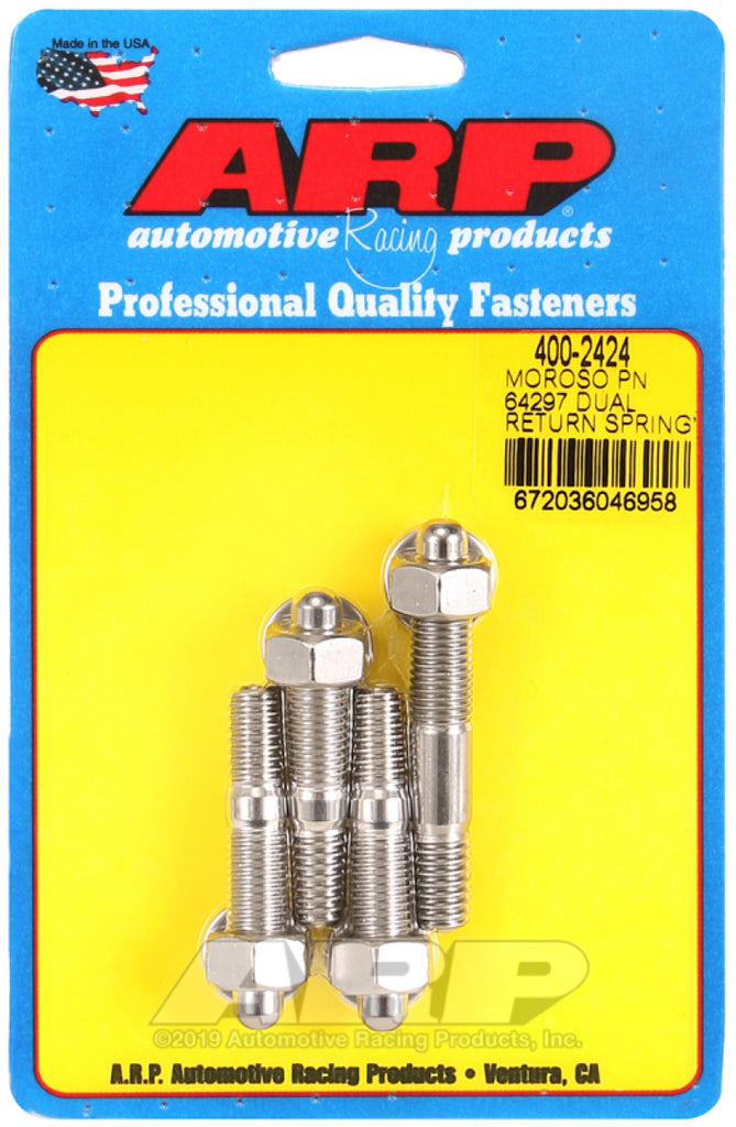 ARP Moroso 64927 Kit de pernos de carburador SS con resorte de retorno doble sin placa espaciadora