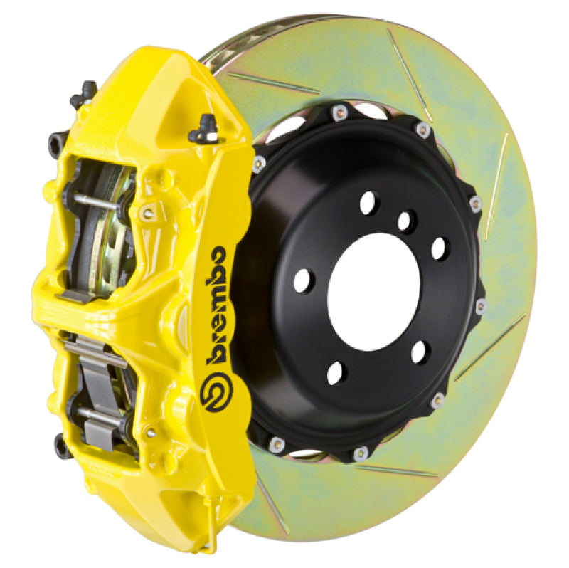 Brembo 08-16 R8 4.2/5.2 (CC Brake Eqpt) Rr GT BBK 6Pis Cast 380x32 2pc Rotor Ranurado Tipo 1-Amarillo