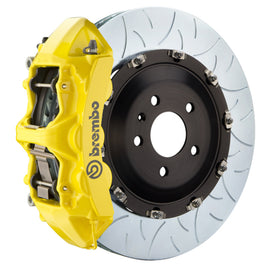 Brembo 03-09 Range Rover Front GT BBK 6 pistones fundidos 405x34 2 piezas rotor ranurado tipo 3 - amarillo