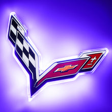 Cargar imagen en el visor de la galería, Oracle Corvette C7 Rear Illuminated Emblem - UV/Purple SEE WARRANTY