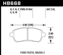 Cargar imagen en el visor de la galería, Hawk 11-12 Ford Fiesta S/SE/SEL / 11-12 Mazda 2 Sport/Touring DTC-60 Front Race Brake Pads