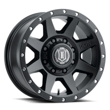 Cargar imagen en el visor de la galería, ICON Rebound 17x8.5 8x6.5 13mm Offset 5.25in BS 121.4mm Diámetro Rueda negra satinada