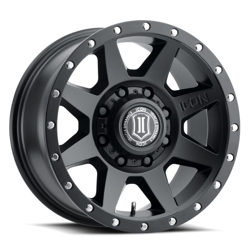 ICON Rebound HD 18x9 8x6.5 12mm Offset 5.5in BS 121.4mm Diámetro Rueda negra satinada