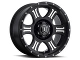 ICON Shield 17x8.5 6x5.5 0mm Offset 4.75in BS 106.1mm Diámetro Negro satinado/Rueda mecanizada