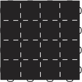 WeatherTech TechFloor - 12in x 12in Solid Tile w/ Raised Squares - Black