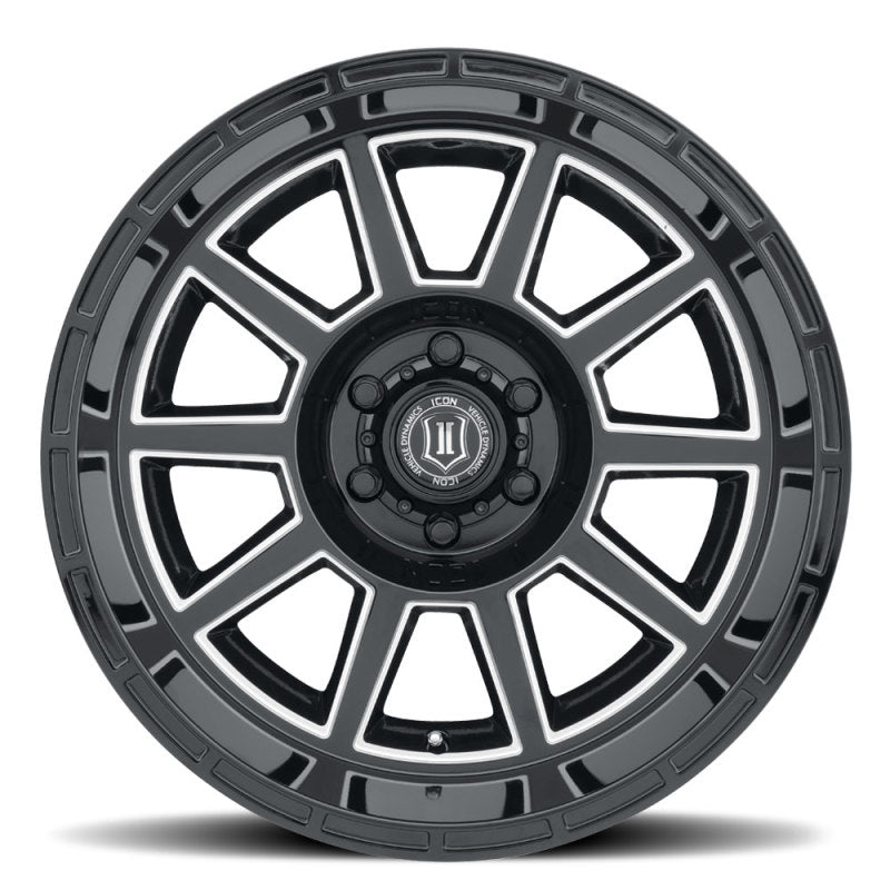 ICON Recoil 20x10 6x5.5 -24mm Offset 4.5in BS Rueda de radios fresados ​​en negro brillante