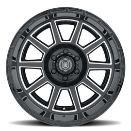ICON Recoil 20x10 5x5 -24mm Offset 4.5in BS Rueda de radios fresados ​​en negro brillante