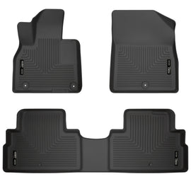Husky Liners 20-22 Hyundai Palisade Weatherbeater Revestimientos de piso para asiento delantero y segundo, color negro