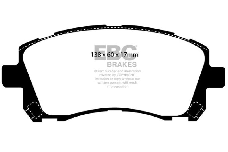 EBC 98-02 Subaru Forester 2.5 Pastillas de freno delanteras Greenstuff