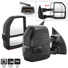 Cargar imagen en el visor de la galería, xTune 99-07 Ford Super Duty LED Telescoping Manual Mirrors - Smk (Pair) (MIR-FDSD99S-G4-MA-RSM-SET)