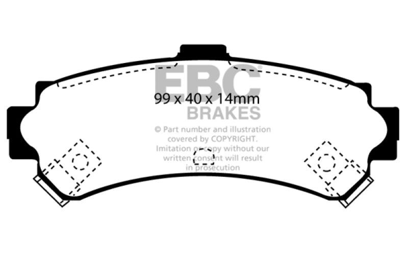 Pastillas de freno traseras EBC 95-97 Nissan Sentra 1.6 Redstuff