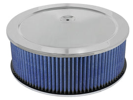 Filtros de aire aFe MagnumFLOW Round Racing P5R A/F Chrome Assy 14x5: Negro/Azul E/M
