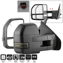 Cargar imagen en el visor de la galería, xTune 04-14 Ford F-150 Heated LED Telescoping Mirrors - Smoke (Pair) (MIR-FF15009S-G4-PWH-SM-SET)