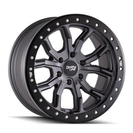 Dirty Life 9303 DT-1 17x9/5x127 BP/-12mm Offset/78.1mm Hub Matte Gunmetal Rueda - Rashring simulado