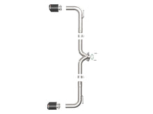 Cargar imagen en el visor de la galería, aFe Takeda 2-1/2 pulgadas 304 SS Escape con eje trasero con puntas de fibra de carbono 14-18 Mazda 3 L4 2.0L/2.5L