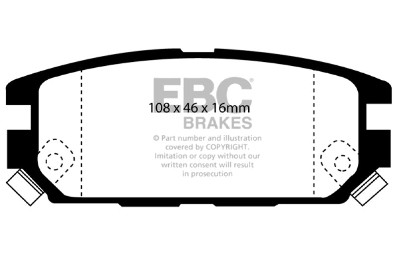 EBC 91-93 Dodge Stealth 3.0 4WD Pastillas de freno traseras Yellowstuff