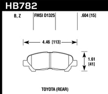 Cargar imagen en el visor de la galería, Pastillas de freno traseras Hawk 08-13 Toyota Highlander High Performance Street 5.0