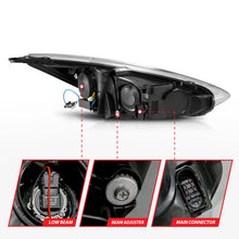 Cargar imagen en el visor de la galería, ANZO 15-18 Ford Focus Projector Headlights - w/ Light Bar Switchback Black Housing