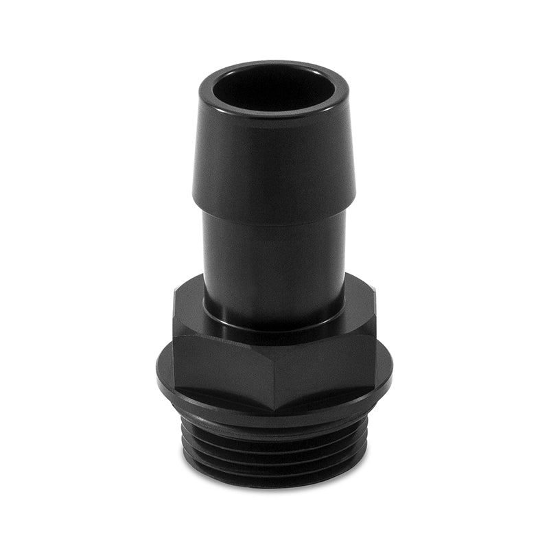 Mishimoto M27 x 2.0 a 3/4 pulg. Conector de aluminio con espiga para manguera - Negro