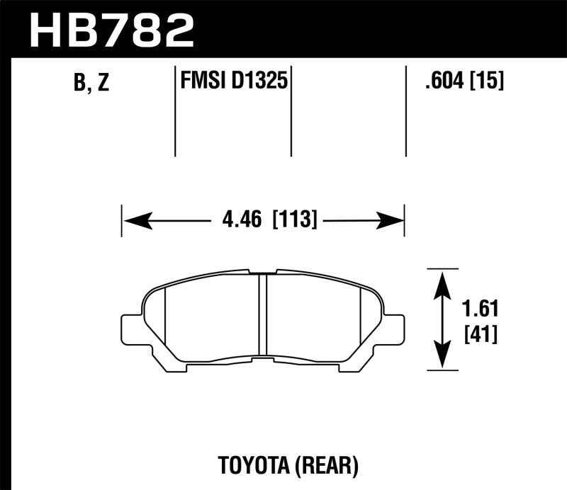 Pastillas de freno traseras Hawk 08-13 Toyota Highlander High Performance Street 5.0
