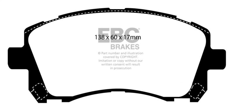 EBC 01-02 Subaru Impreza 2.0 Turbo WRX Pastillas de freno delanteras Bluestuff