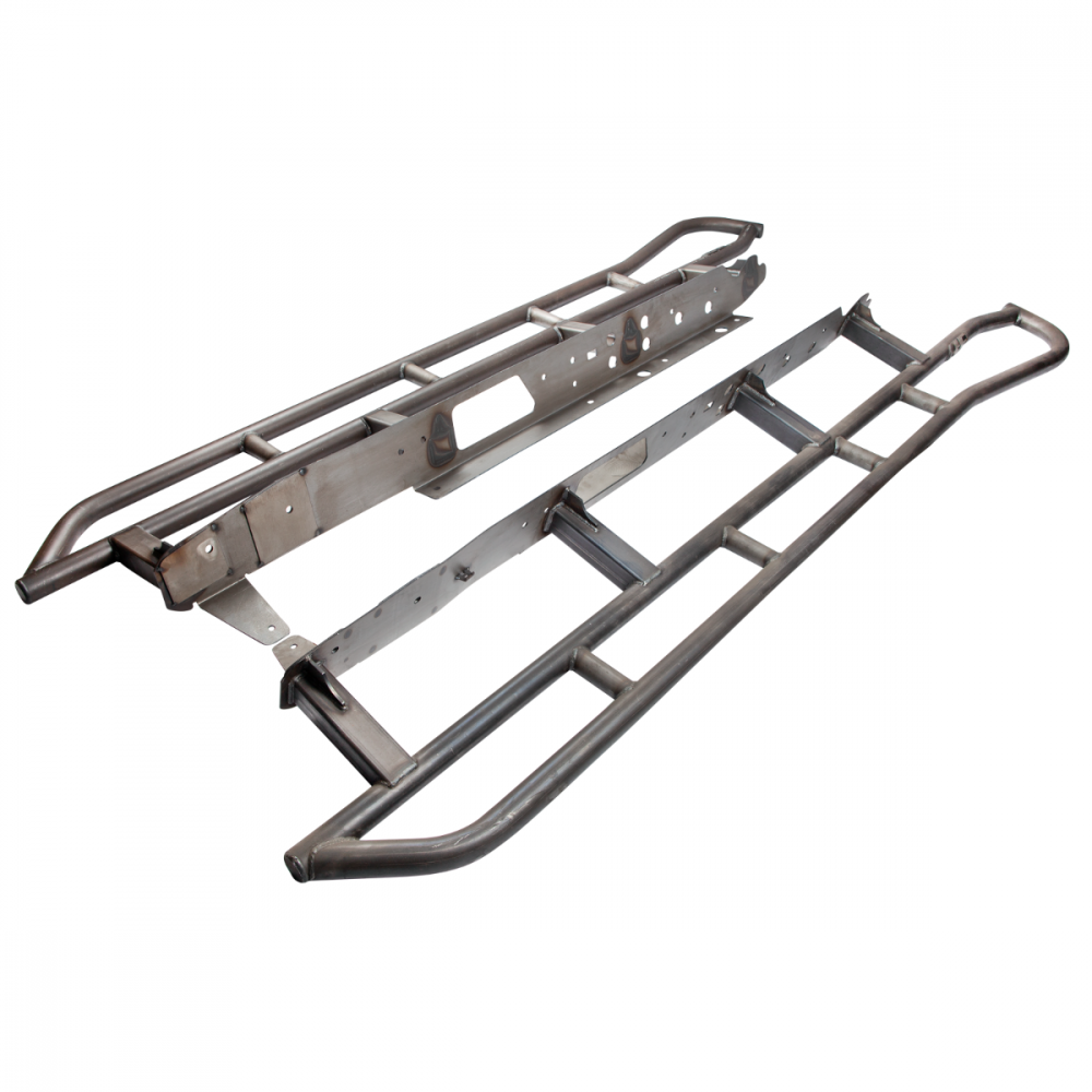 Tacoma Rock Sliders Bare without Fill Plates 05-Present Toyota Tacoma Double Cab Long Bed All Pro Off Road