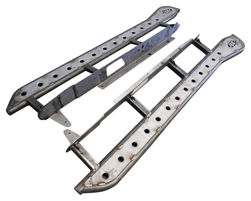 Tacoma APEX Rock Sliders Bare with Fill Plates 05-Present Toyota Tacoma Double Cab Long Bed All Pro Off Road