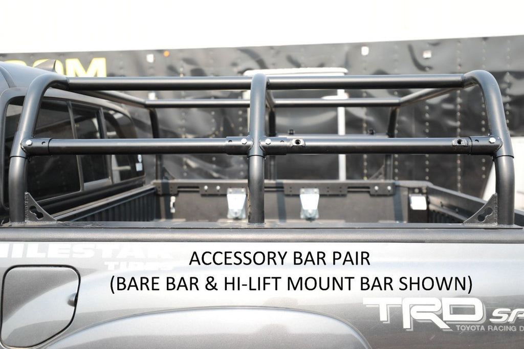 Tacoma Pack Rack Accessory Bar 05-Present Toyota Tacoma Short Bed Single with Hi-Lift Mount All Pro Off Road