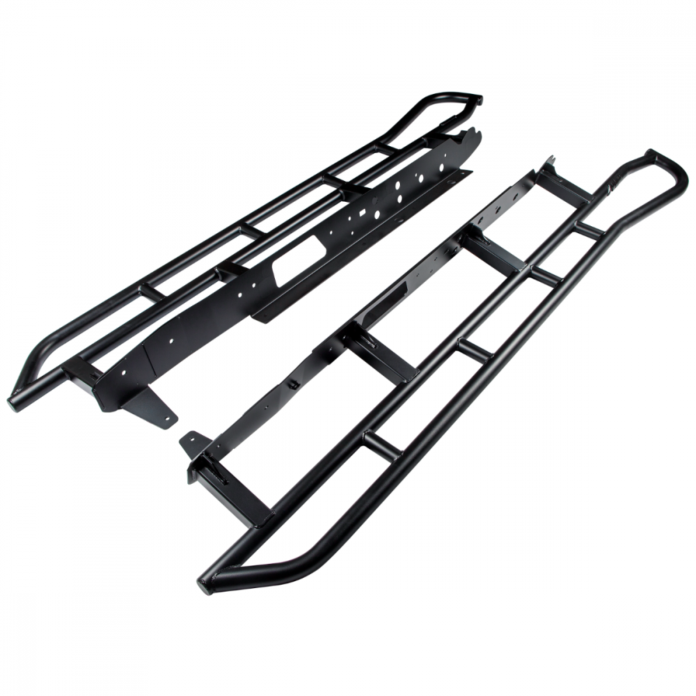 Tacoma Rock Sliders Black Powdercoat without Fill Plates 05-18 Toyota Tacoma and Double Cab Long Bed Black All Pro Off Road