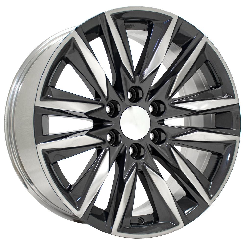 20" Replica Wheel fits Cadillac Escalade - CA91 Gunmetal with Polished Face 20x9