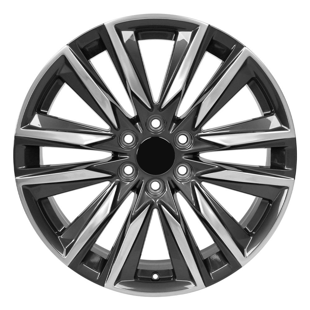 22" Replica Wheel fits Cadillac Escalade - CA91 Gunmetal with Polished Face 22x9