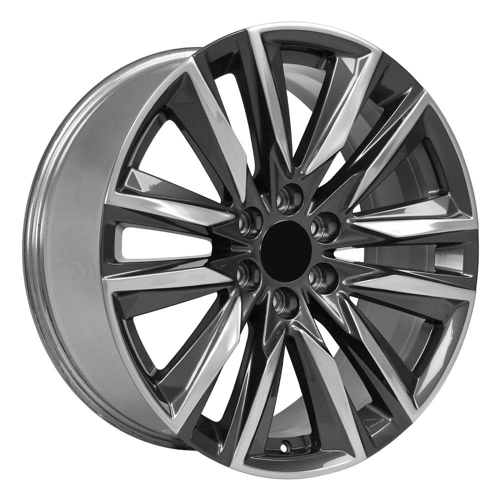 22" Replica Wheel fits Cadillac Escalade - CA91 Gunmetal with Polished Face 22x9