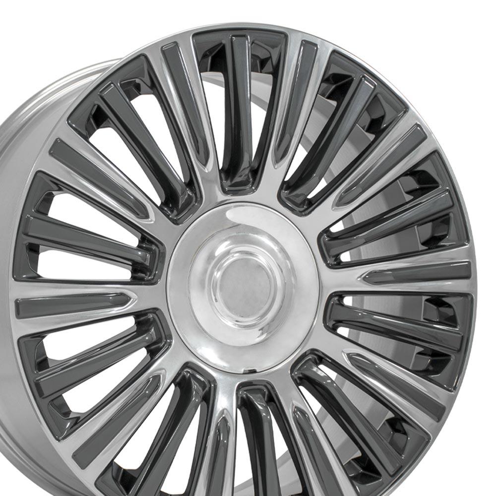 22" Replica Wheel fits Cadillac Escalade - CA92 Gunmetal with Polished Face 22x9