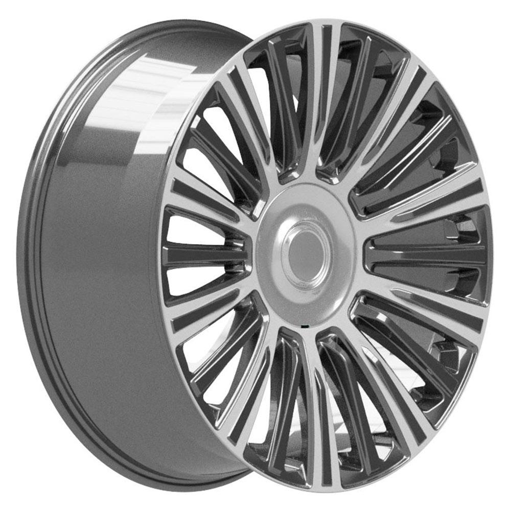 24" Replica Wheel fits Cadillac Escalade - CA92 Gunmetal with Polished Face 24x10