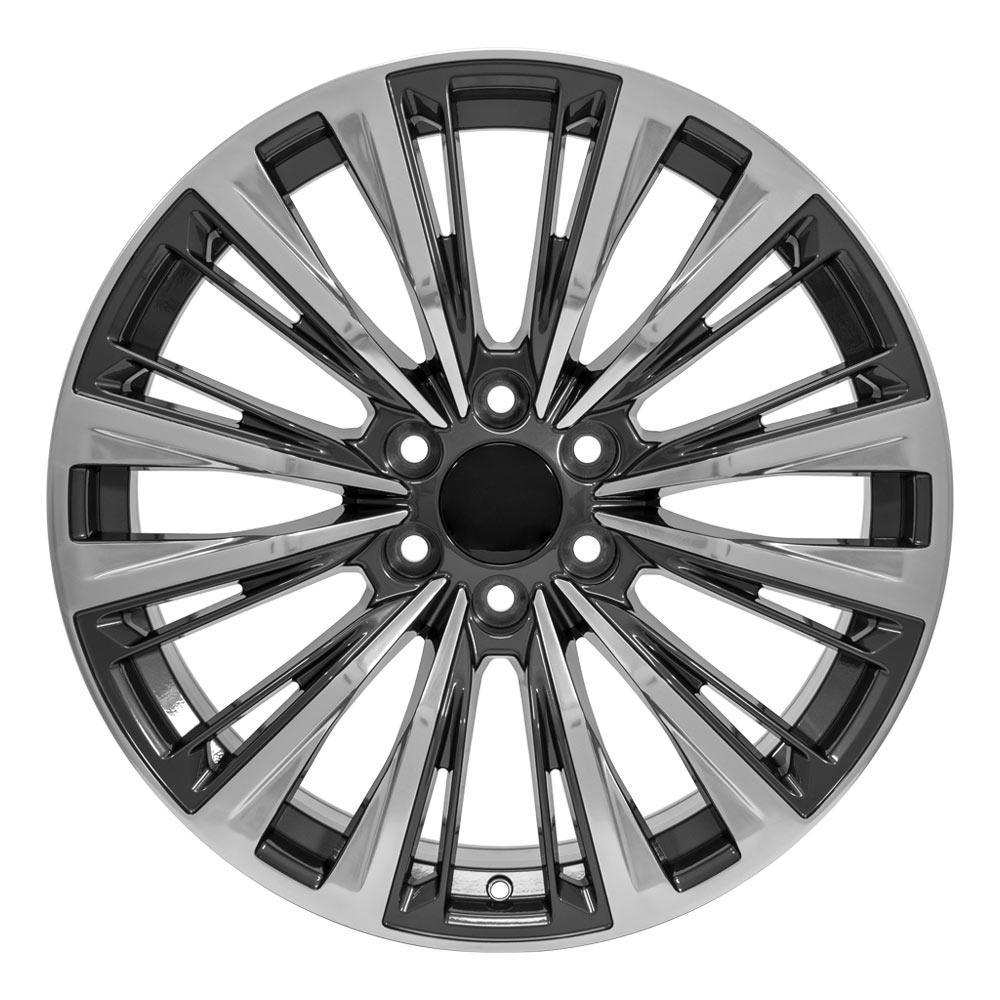22" Replica Wheel fits Cadillac Escalade - CA93 Gunmetal with Polished Face 22x9