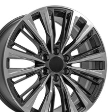 Cargar imagen en el visor de la galería, 22" Replica Wheel fits Cadillac Escalade - CA93 Gunmetal with Polished Face 22x9
