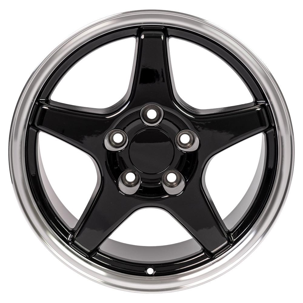 17" Replica Wheel CV01 Fits Chevrolet Corvette - ZR1 Rim 17x9.5 Black Wheel