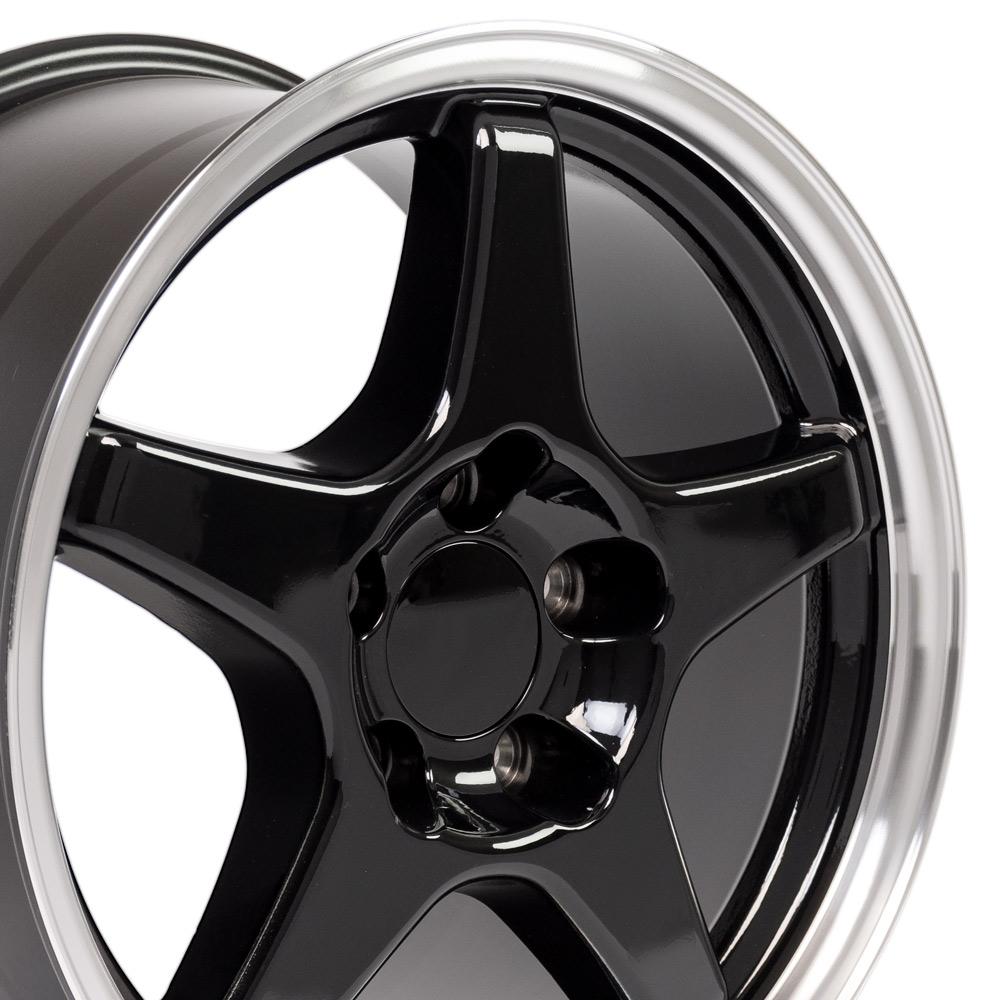 17" Replica Wheel CV01 Fits Chevrolet Corvette - ZR1 Rim 17x9.5 Black Wheel