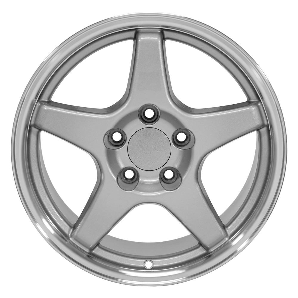 17" Replica Wheel CV01 Fits Chevrolet Corvette - ZR1 Rim 17x9.5 Silver Wheel