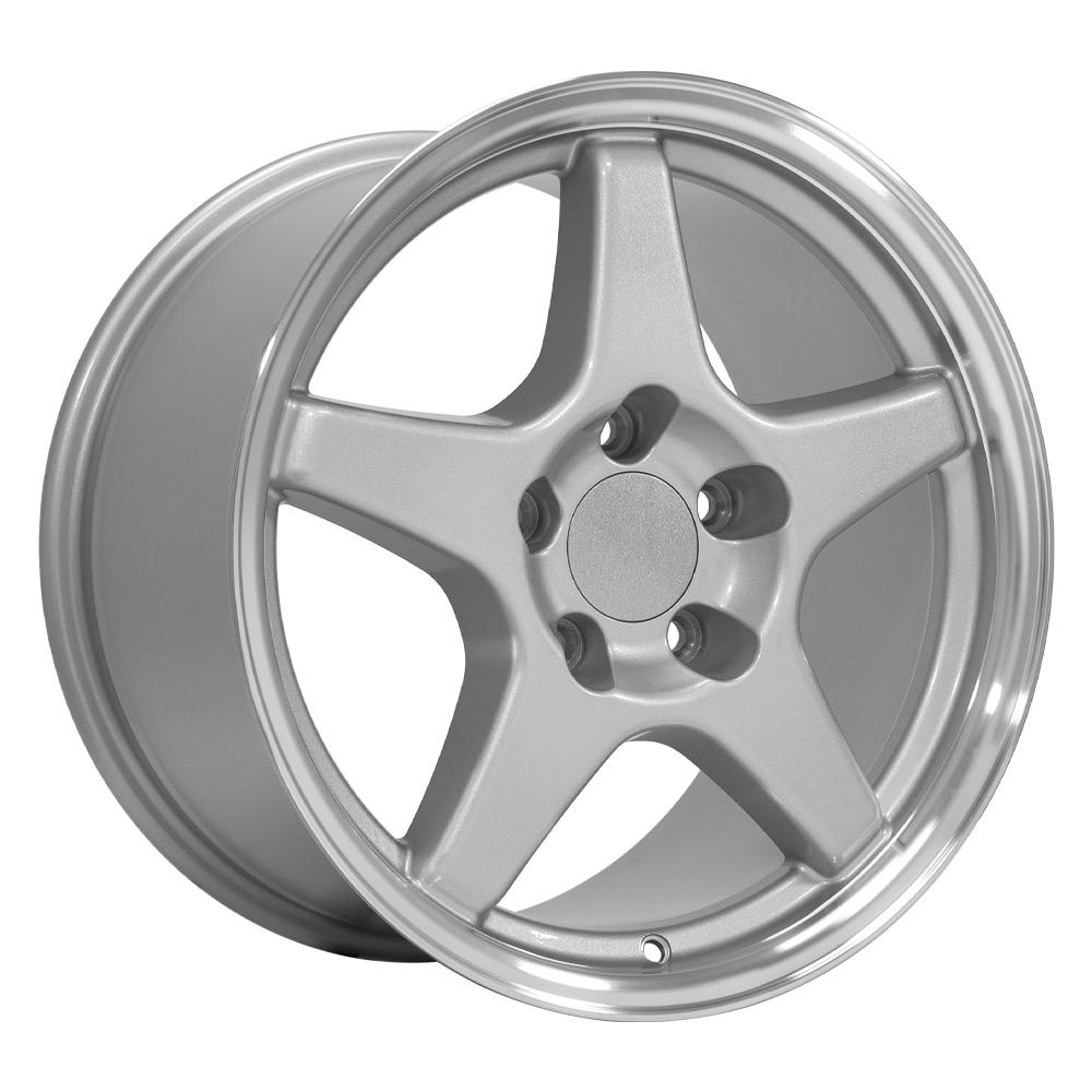 17" Replica Wheel CV01 Fits Chevrolet Corvette - ZR1 Rim 17x9.5 Silver Wheel
