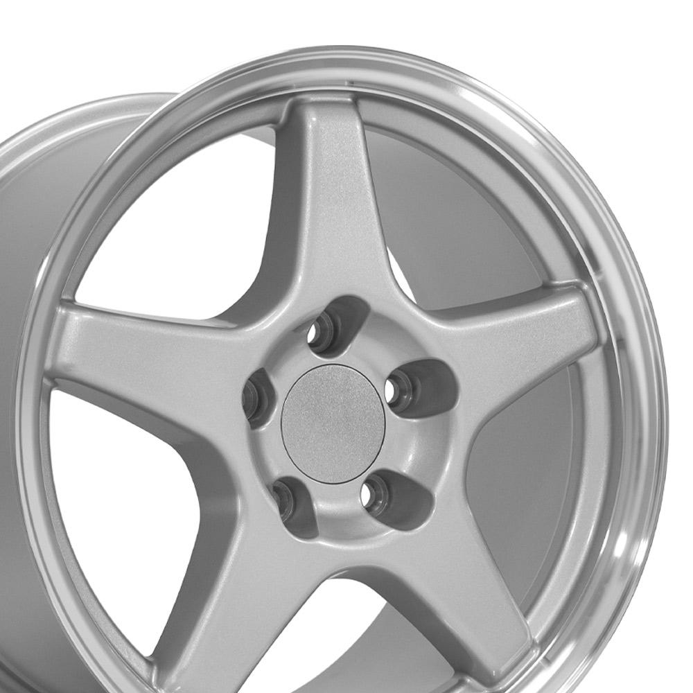 17" Replica Wheel CV01 Fits Chevrolet Corvette - ZR1 Rim 17x9.5 Silver Wheel