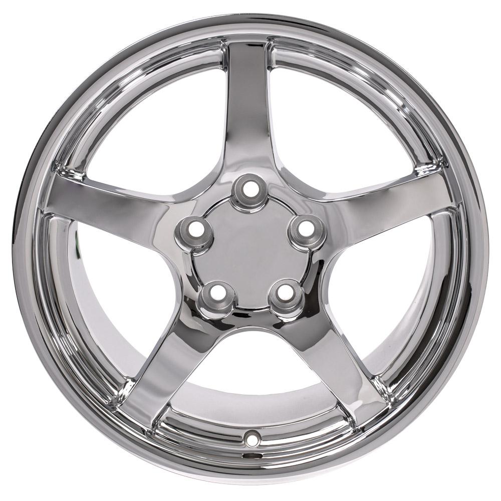 18" Replica Wheel CV05 Fits Chevrolet Corvette - C5 Rim 18x9.5 Deep Dish Chrome Wheel